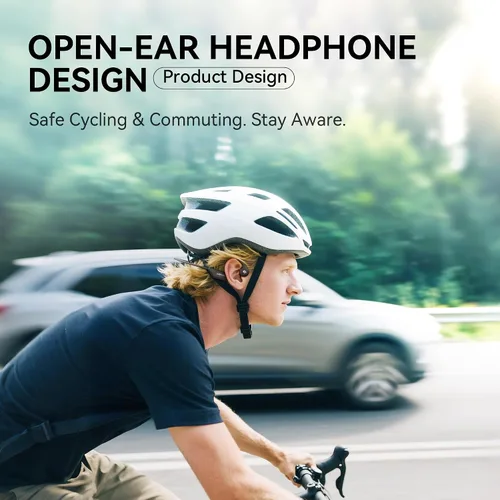 Vista 3 de Auriculares de conducción ósea de oreja abierta para entrenamientos más seguros, auriculares deportivos inalámbricos Bluetooth 6.0 con 8 horas
