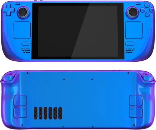 Vista 4 de eXtremeRate DIY Full Set Shell with Buttons for Steam Deck LCD, Custom Faceplate Back Plate Replacement Shell for Steam Deck LCD - Chameleon Purple