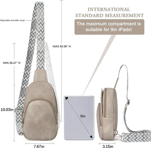 Vista 3 de CLUCI Bolso bandolera para mujer, mochila para viajes, senderismo, ciclismo