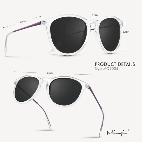 Vista 2 de Gafas de sol polarizadas para mujer, 100% bloqueo UV, retro, redondas, a la moda, lentes de sol espejadas para hombre y mujer