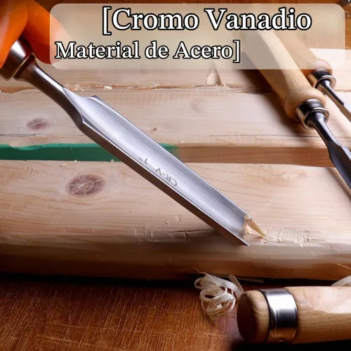 Vista 3 de ATOPLEE Juego de cinceles de madera para carpintería, 4 piezas Herramienta profesional de tallado de madera Herramienta de carpintero CR-V de acero