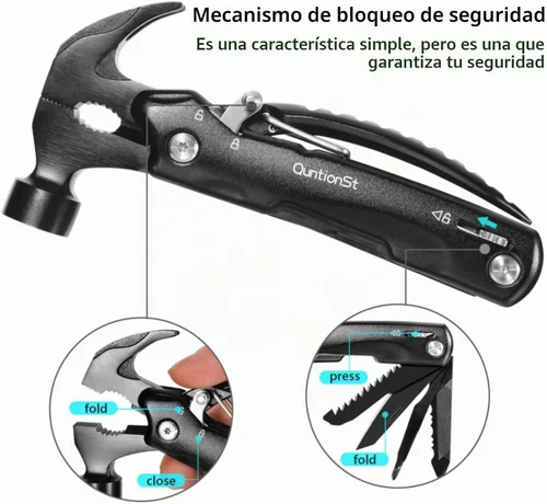 Vista 5 de Regalos para hombres, multiherramienta de martillo 12 en 1, rellenos de calcetines para hombres, rellenos de calcetines de Navidad para adultos