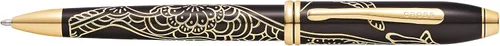 Vista 9 de Cross Cross Townsend 2019 - Pluma estilográfica del año del cerdo del zodiaco con detalles chapados en oro de 23 quilates y punta mediana de oro