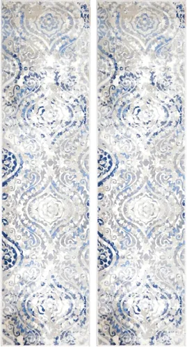 Vista 11 de Home Dynamix Melrose Audrey - Alfombra de pasillo, 2 x 7, marfil/azul