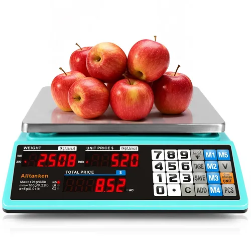 Vista 10 de Báscula digital de cálculo de precios de 66 libras / 66.1 lbs con pantalla LCD dual y modo de conteo — Báscula de alimentos de acero inoxidable