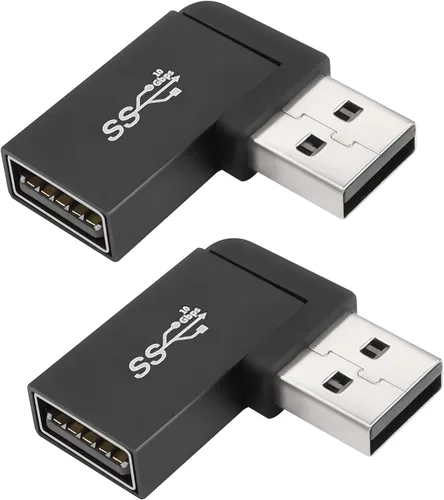 Vista 8 de QIANRENON Convertidor de adaptador USB 3.1 en forma de U de 10 Gbps 180 grados USB A macho a hembra, compatible con transferencia de datos OTG 3A