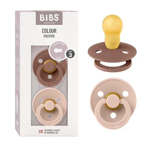 Vista 82 de BIBS - Paquete de 2 chupetes para bebés, goma natural libre de bisfenol A, hechos en Dinamarca, colección Colour, para bebés de 18+ meses, azul bebé