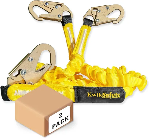 Vista 10 de KwikSafety - Charlotte, NC - Rattler [2 Pack] Amortiguador interno de choque de una pierna de 6 pies Cordón de seguridad OSHA ANSI Equipo