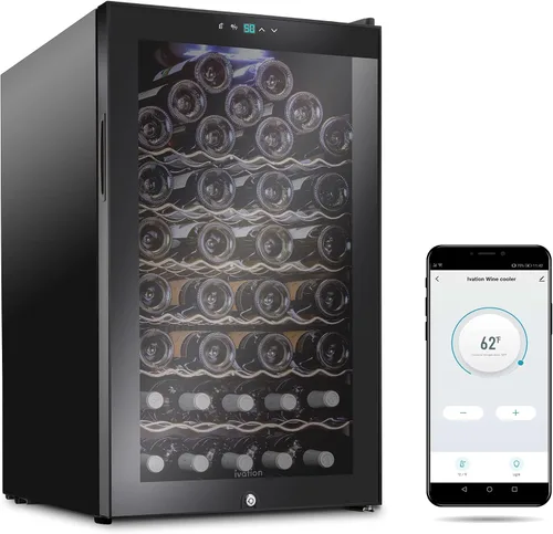 Vista 11 de Ivation Refrigerador de vino con compresor de 18 botellas con sistema de refrigeración de control inteligente de aplicación Wi-Fi Refrigerador