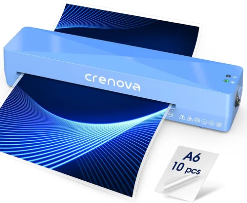 Vista 9 de Crenova Máquina laminadora con 12 hojas de laminación, máquina laminadora A3 caliente y fría con recortadora de esquina, tecnología de calentamiento