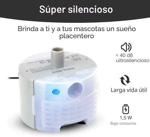 Vista 5 de Bomba de fuente de agua para gatos, bomba de repuesto de fuente de agua para mascotas, motor sumergible SMA-800 para repuesto de bomba de fuente
