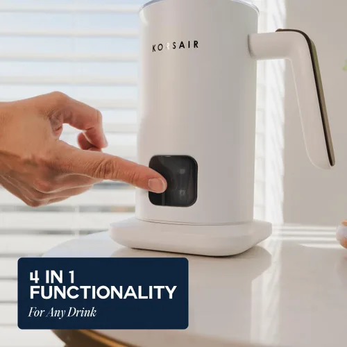 Vista 5 de KORSAIR Espumador de leche eléctrico 4 en 1 para espuma fría y caliente Vaporizador de leche automático y máquina calentadora para latte