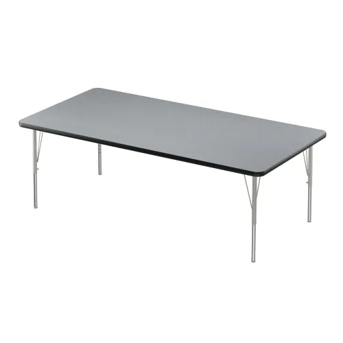 Vista 82 de Correll - Mesa rectangular de actividades para el aula de 30 x 60 pulgadas, altura ajustable (19-29 pulgadas), parte superior de granito gris, borde