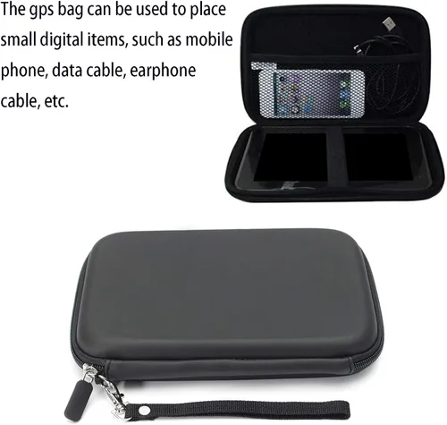 Vista 3 de 7 pulgadas duro GPS caso cremallera bolsa transporte viaje bolsa cubierta para 6" 7" navegación GPS Garmin DriveSmart 76 71 66 65 65T Dezl Otr 710