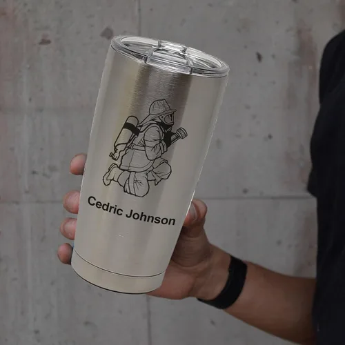 Vista 102 de LaserGram Vaso aislado al vacío de 20 onzas, notas musicales, grabado personalizado incluido (negro)