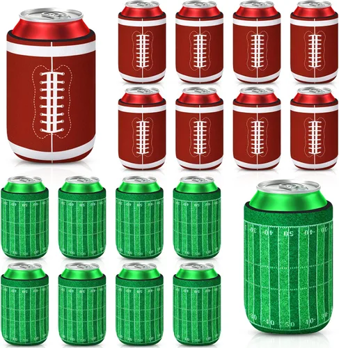 Vista 13 de 18 fundas plegables para enfriar latas de béisbol Insulated Neoprene, Beer Drink Beverage Can Bottle Cooler Sleeves, Sports Birthday Party