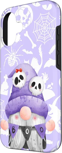 Vista 2 de iPhone 16 Boo Gnome Halloween Purple Spooky Creepy Cute Watercolor Case