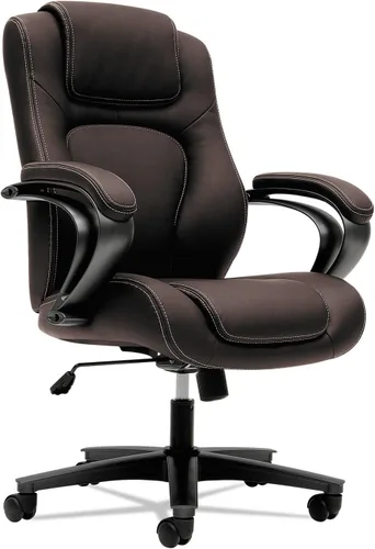 Vista 3 de basyx by HON - Silla de oficina gerencial, silla de escritorio de computadora con respaldo alto con brazos de bucle, color negro (VL402)