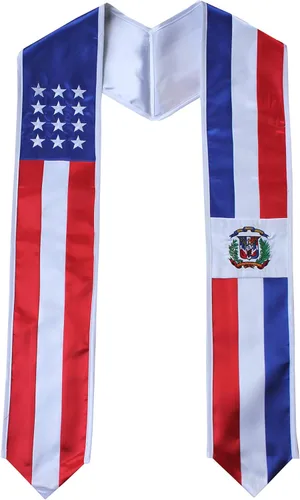 Vista 16 de Del Mex - Bandera del país y Estados Unidos, estola de graduación internacional Brasil / Estados Unidos