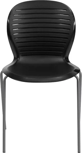 Vista 7 de Flash Furniture HERCULES Series 551 lb Capacidad Silla apilable negra