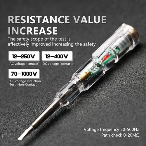 Vista 3 de Lote 2 Probador eléctrico de voltaje de inducción sin contacto Pluma Live/Null Wire 12-250V
