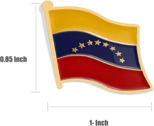 Vista 2 de 1250100 pines de bandera de la República Bolivariana de Venezuela a granel esmaltados para recuerdo, broche de solapa de metal Venezuela, broche