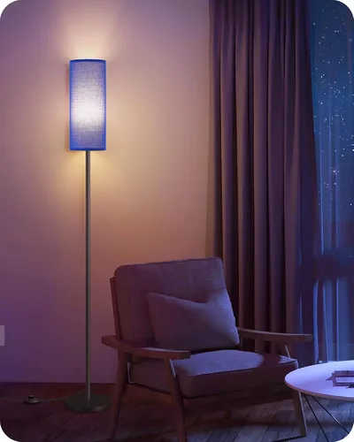 Vista 30 de Paquete de 2 lámparas de pie rosas regulables para sala de estar con 2 controles remotos e interruptor de pie, lámpara de pie de esquina, lámpara