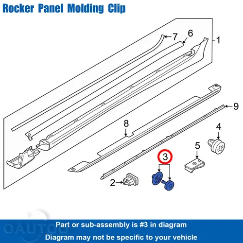 Vista 3 de Clip de moldeo de panel basculante para Volvo 30640643 S60 S90 V60 V90 XC40 XC60 XC90 2011-On