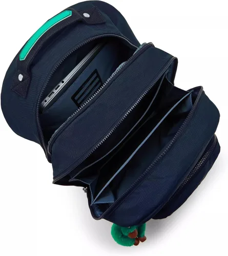 Vista 3 de Kipling Mochila para portátil Class Room de 17", Azul Verde Bl, Moderno minimalista clásico compacto