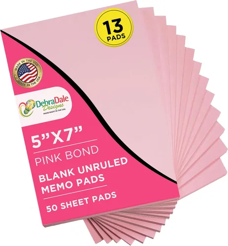 Vista 14 de Debra Dale Designs - Bloc de notas blanco de 5 × 7 – 13 blocs de notas sin rayas con respaldo de aglomerado – Bloc de notas duradero para el trabajo