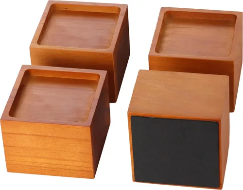 Vista 7 de Elevadores de muebles de madera de pino maciza de alta calidad, elevación de 2 o 3.7 pulgadas para camas, sofás y más Capacidad de 2000 libras