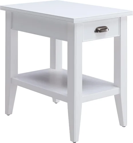 Vista 10 de Leick Home Laurent - Mesa auxiliar, madera maciza, estante inferior, estrecho, fácil de montar, para sala de estar/dormitorio, negro, 24.0 pulgadas