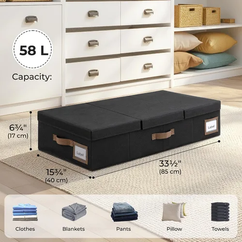 Vista 2 de GRANNY SAYS Paquete de 2 organizadores debajo de la cama, organizador debajo de la cama con tapa superior para dormitorio, contenedores