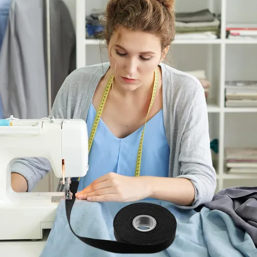 Vista 5 de 2 rollos/20 yardas, correas de algodón de 1 pulgada para decoración de manualidades, cinta de costura pesada, bolsas de envoltura para el hogar