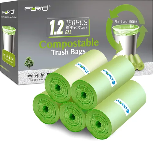 Vista 8 de FORID - Bolsas de basura compostables para cocina, de 13 galones de alto, 80 bolsas de basura sin perfume de 55 litros, medianas para baño, hogar