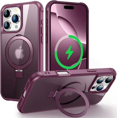 Vista 117 de CHAOFEnG Funda magnética compatible con iPhone 11 con soporte, prueba de caídas de grado militar, compatible con imán, anillo translúcido, parte
