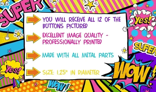 Vista 5 de Monster High Botones Pines, Metal, Sin gemas.