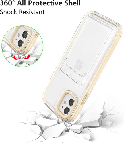Vista 7 de ZCDAYE Funda para iPhone 11, iPhone 11 (6.1 pulgadas) con tarjetero y funda transparente de TPU suave a prueba de golpes para iPhone 11