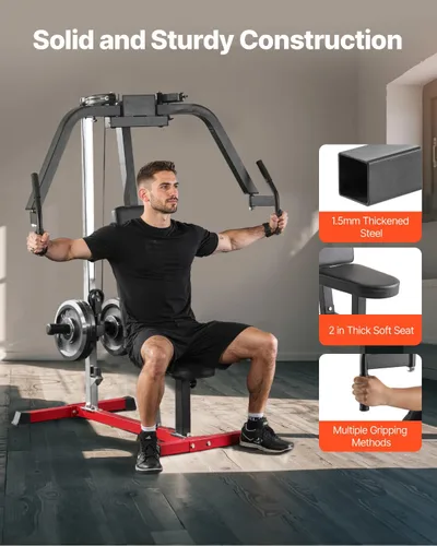 Vista 5 de VEVOR, máquina de apertura de pecho, máquina especializada para tren superior para gimnasio en casa, apertura ajustable y máquina de deltoides