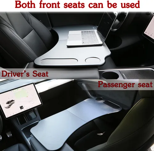Vista 10 de Bandeja de alimentos para Tesla Model Y 3 para computadora portátil, mesa plegable para el coche, para comer, viaje, bandeja multiusos