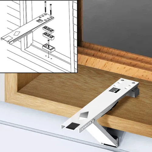 Vista 4 de Soporte universal para aire acondicionado de ventana de hasta 85 libras Soporte de aire acondicionado resistente diseñado para unidades de A/C