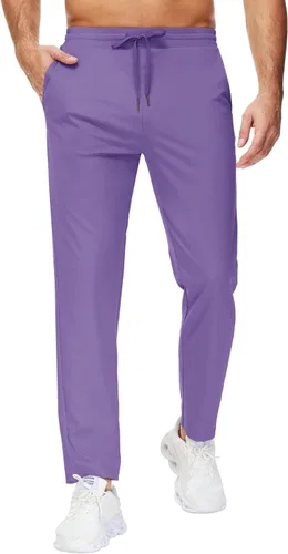 Vista 12 de Pantalones deportivos altos para hombre con entrepierna de 29/34/36 pulgadas con bolsillos con cremallera, pantalones deportivos para correr