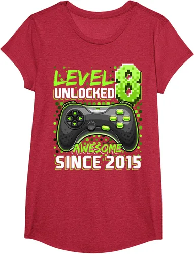 Vista 43 de Level 8 Unlocked Awesome 2015 Video Game 8th Birthday Boy T-Shirt, Negro
