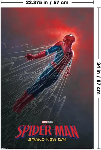 Vista 3 de Trends International Marvel Spider-Man: Brand New Day (2026) - Póster de pared de una hoja Webs, 34 pulgadas de largo x 22.4 W, versión sin marco