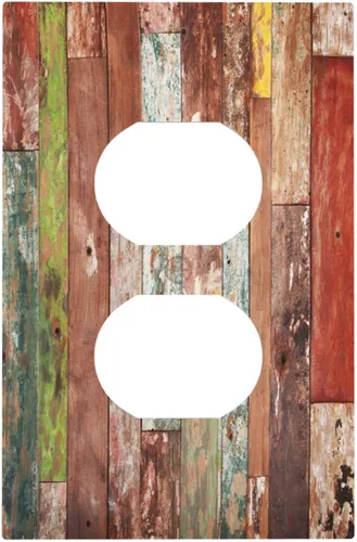 Vista 51 de Cubierta de interruptor de luz de una pandilla de hojas de palma tropicales de estilo bohemio abstracto, árbol de coco, verano, sin dispositivo