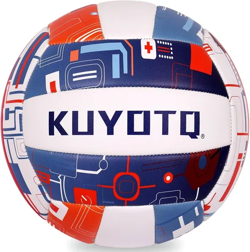 Vista 9 de KUYUTQ Beach Volleyball Official Size 5 for in & Outdoor, Sand Volley Ball with Thickened Soft Leather Cover Outdoor Volleyball, Machine Stitched