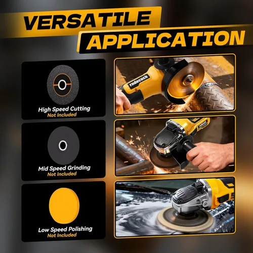 Vista 5 de Amoladora angular sin escobillas compatible con batería Dewalt de 20 V Max (sin batería), velocidad variable, amoladoras eléctricas inalámbricas