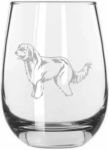Vista 394 de Shar Pei (chino) - Vaso de vino sin tallo grabado para perro, 15.25 onzas