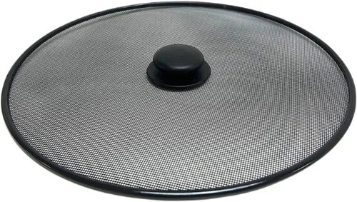 Vista 10 de Mikinona Protector contra salpicaduras de aceite de 13 pulgadas para sartén y olla, malla de acero inoxidable, protector contra salpicaduras de Negro
