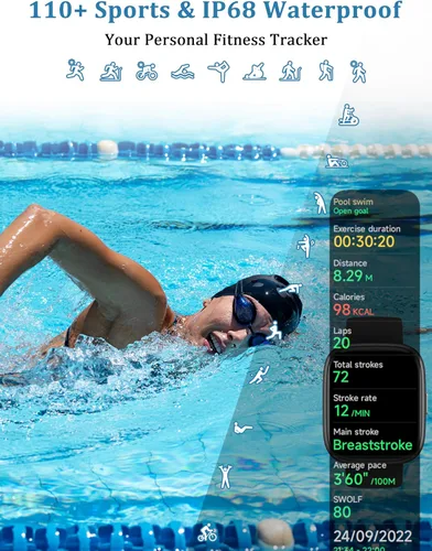 Vista 6 de LODIMEKE Reloj inteligente, Alexa incorporado, responder/hacer llamadas, 44mm, reloj inteligente para mujeres y hombres, pantalla deportiva